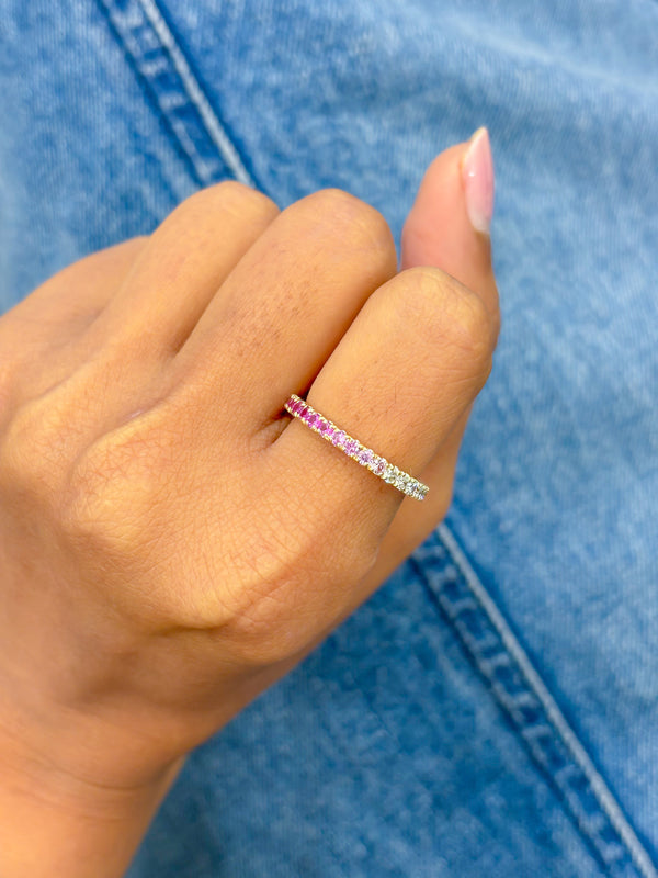 Pink Sapphire Diamond Ring