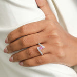 Pink Sapphire Diamond Ring