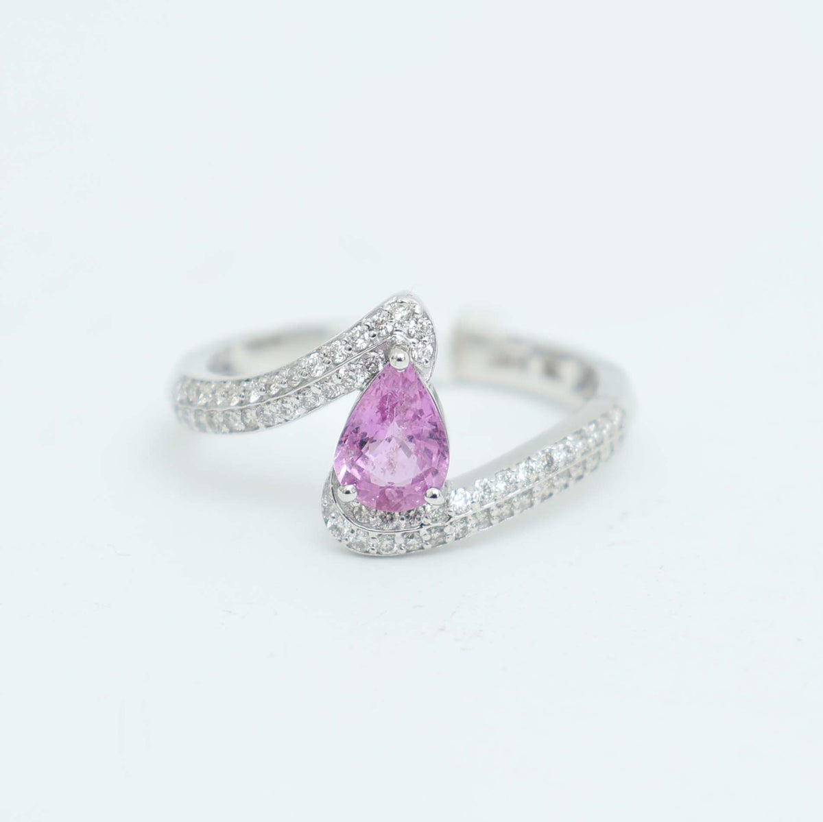 Pink Sapphire Diamond Ring