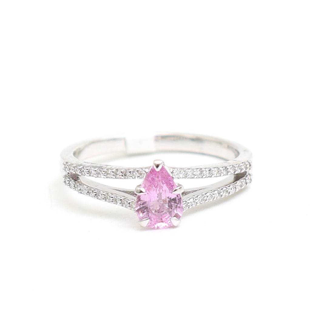 Pink Sapphire Diamond Ring