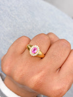 Pink Sapphire Diamond Ring
