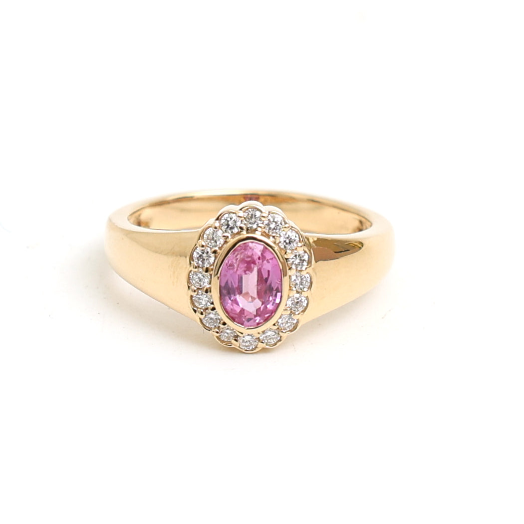 Pink Sapphire Diamond Ring