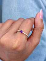 Amethyst Diamond Ring