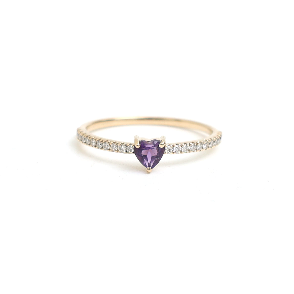Amethyst Diamond Ring