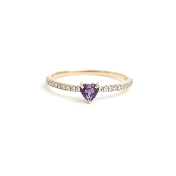 Amethyst Diamond Ring