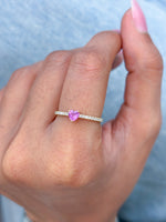Pink Sapphire Diamond Ring