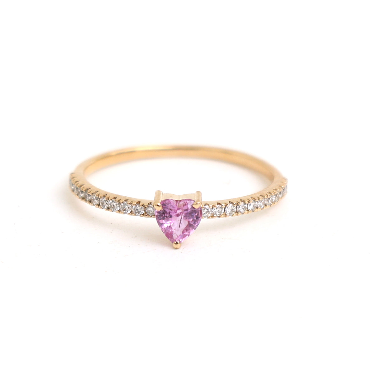 Pink Sapphire Diamond Ring