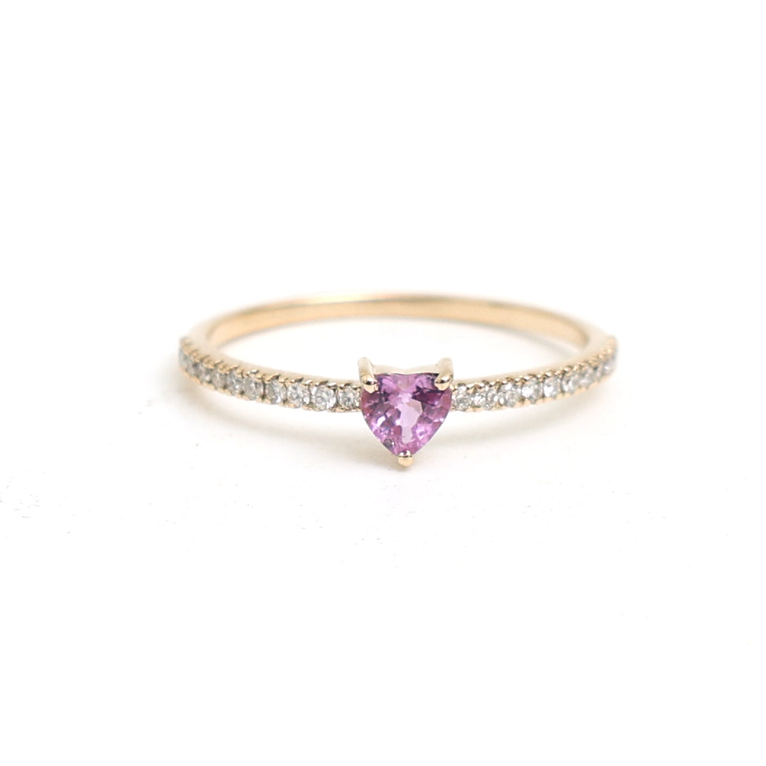 Pink Sapphire Diamond Ring