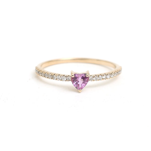 Pink Sapphire Diamond Ring