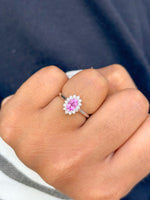 Pink Sapphire Diamond Ring
