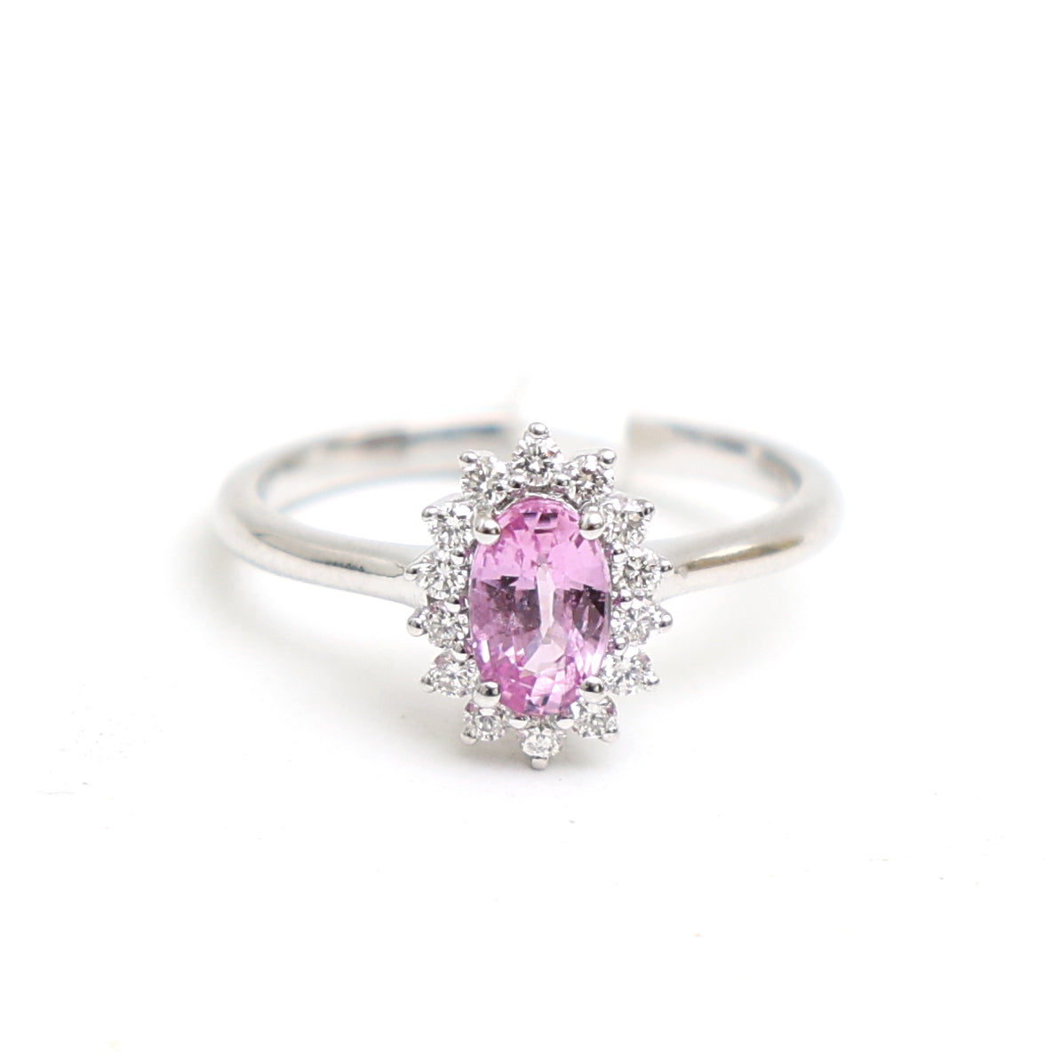 Pink Sapphire Diamond Ring