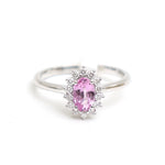 Pink Sapphire Diamond Ring