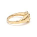 Emerald Oval Diamond Signet Ring