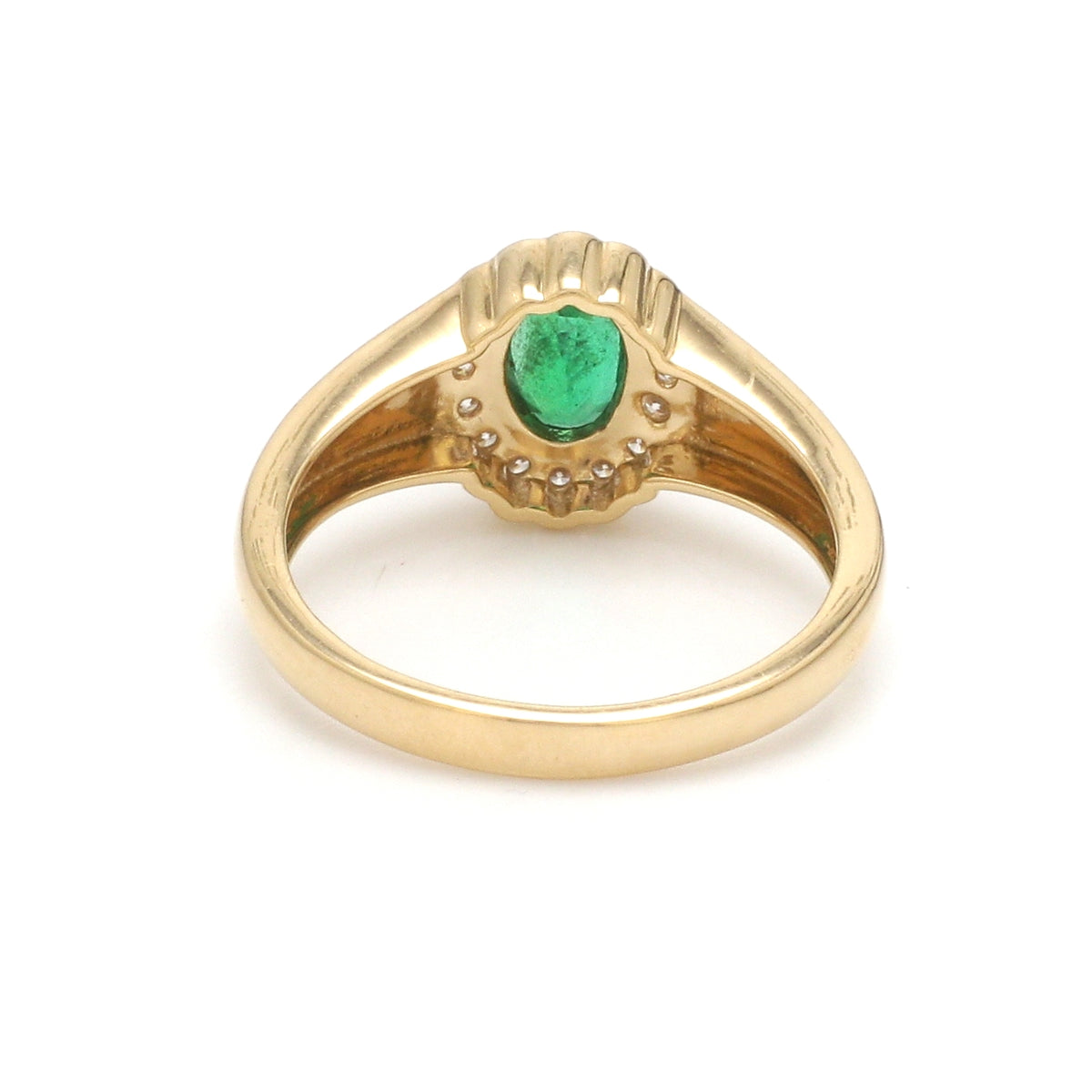 Emerald Oval Diamond Signet Ring