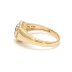 Emerald Oval Diamond Signet Ring