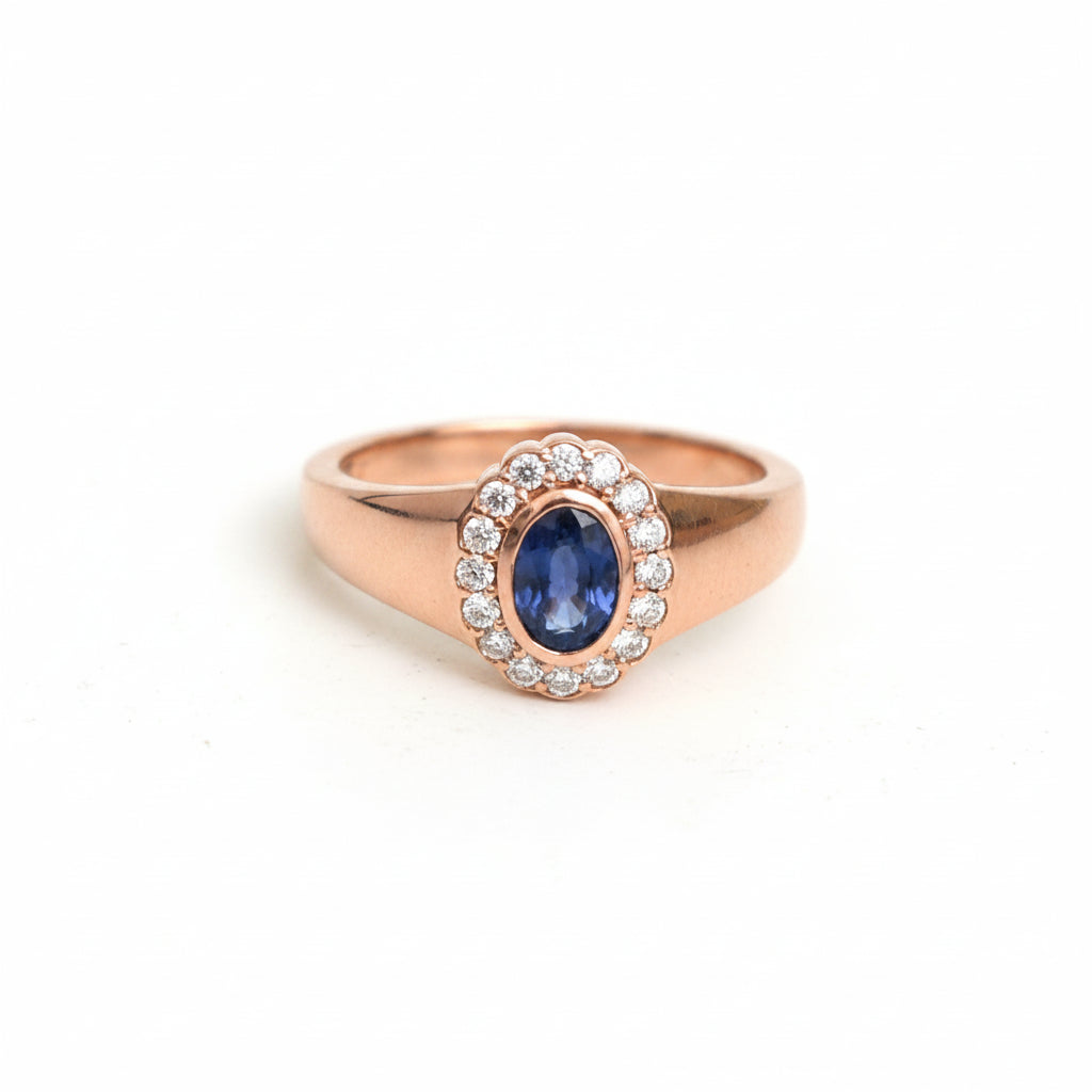 Blue Sapphire Diamond Ring