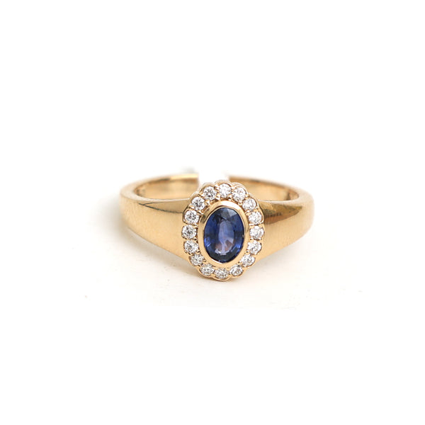 Blue Sapphire Diamond Ring