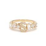Diamond S Letter Ring