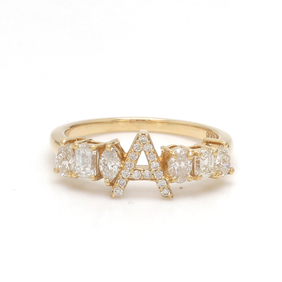 Diamond A Letter Ring