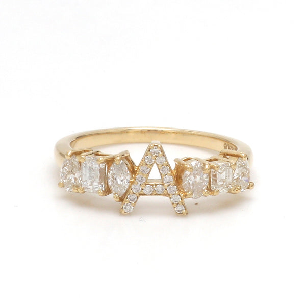 Diamond A Letter Ring