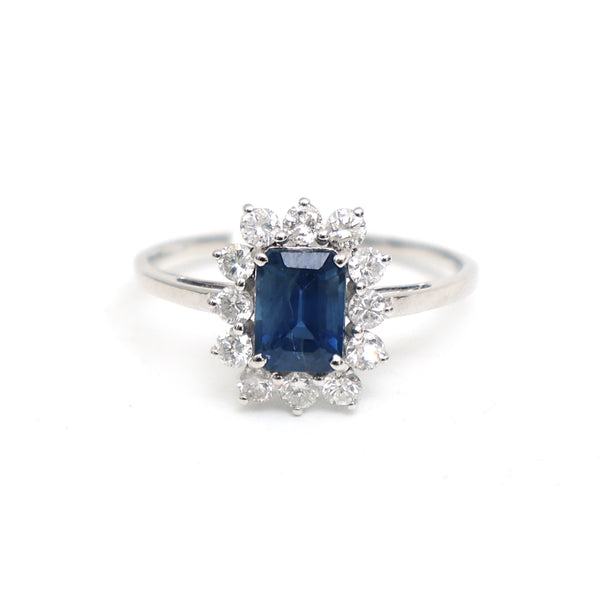 Blue Sapphire Diamond Ring