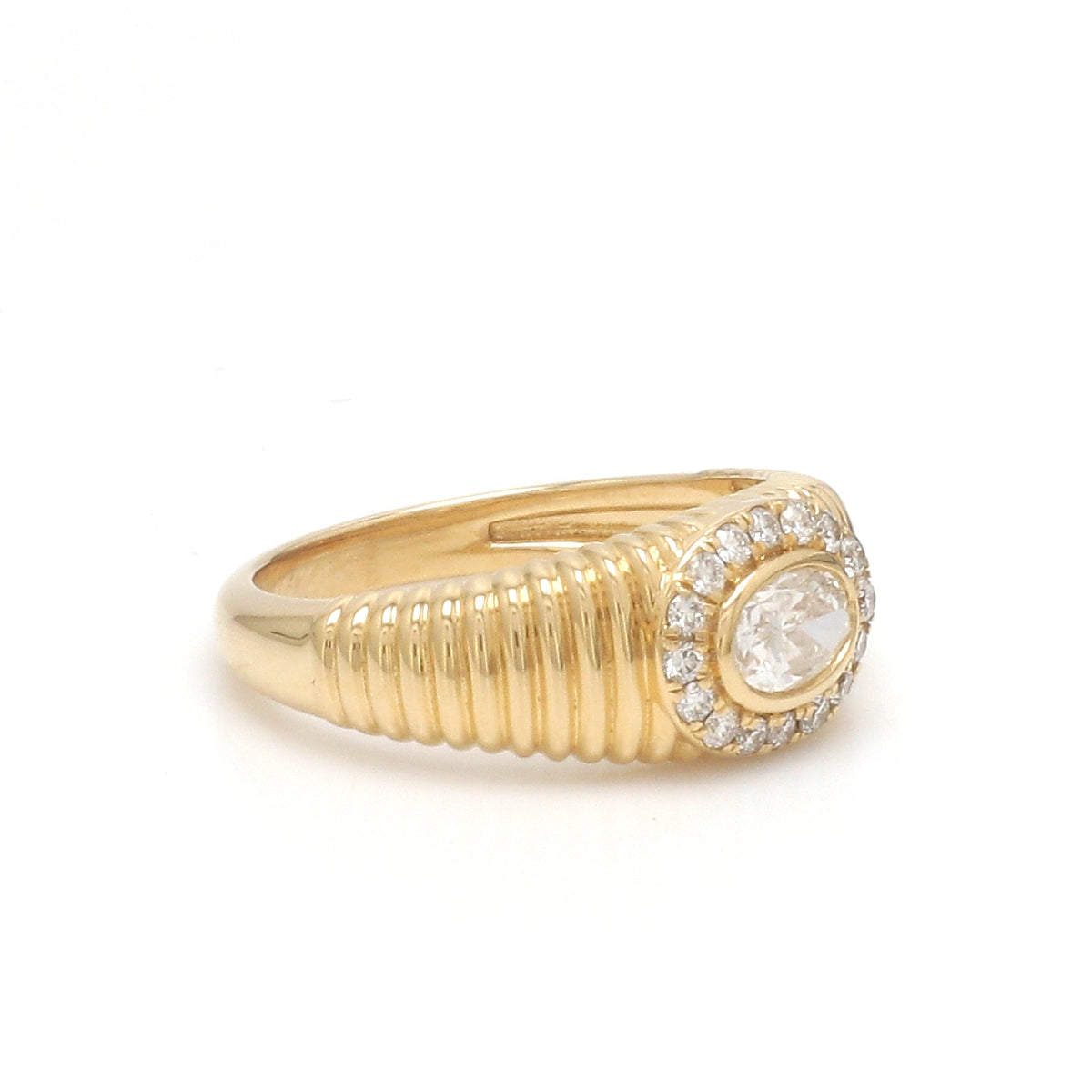 Diamond Oval With Diamond Pinky Ring