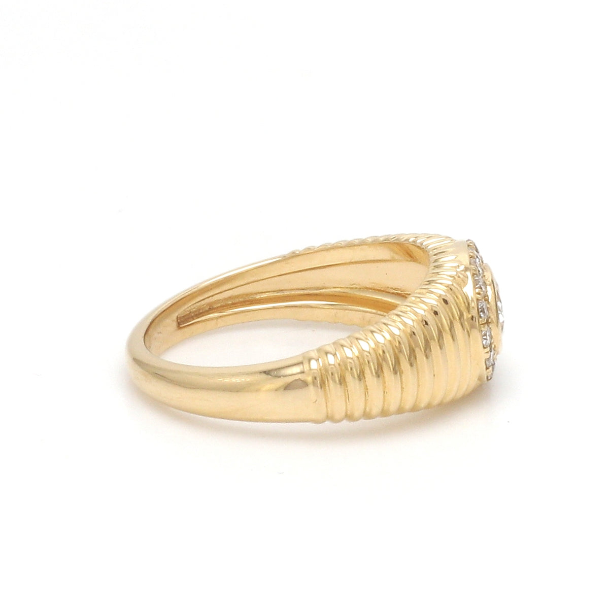 Diamond Oval With Diamond Pinky Ring