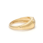 Diamond Oval With Diamond Pinky Ring
