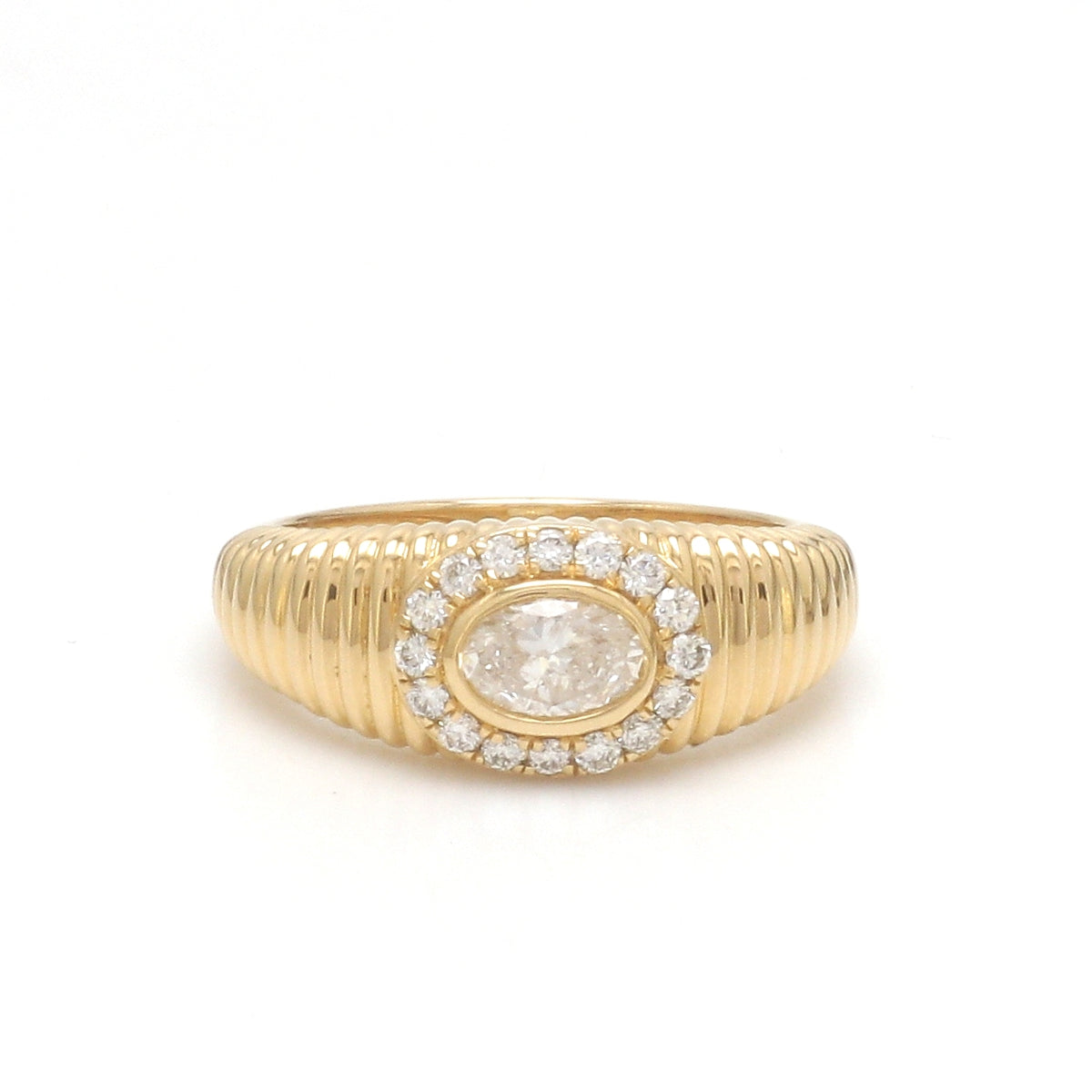 Diamond Oval With Diamond Pinky Ring