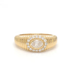 Diamond Oval With Diamond Pinky Ring