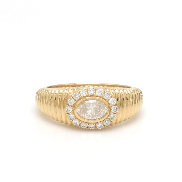 Diamond Oval With Diamond Pinky Ring