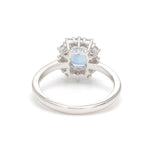 Aquamarine Octagon With Diamond Ring
