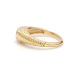 Diamond Heart Ribbed Ring