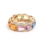 Rainbow Sapphire Diamond Ring