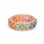 Rainbow Sapphire Diamond Ring