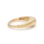 Ruby Heart Ribbed Ring