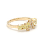 Yellow Diamond A Letter Ring