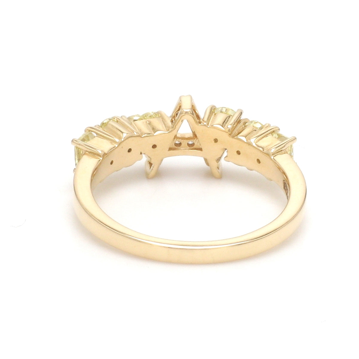 Yellow Diamond A Letter Ring