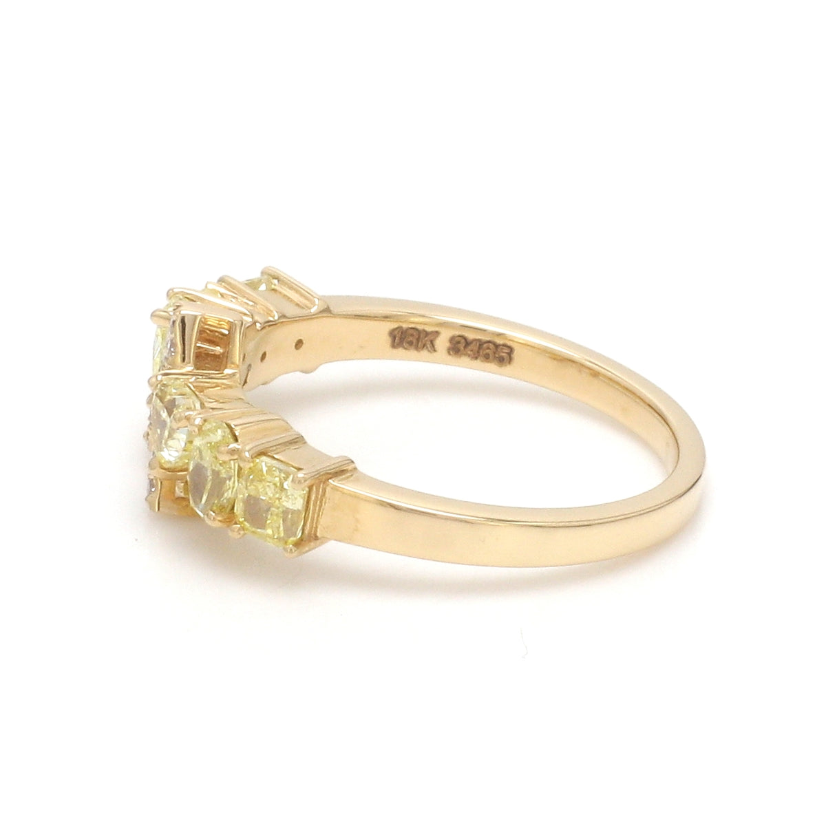 Yellow Diamond A Letter Ring
