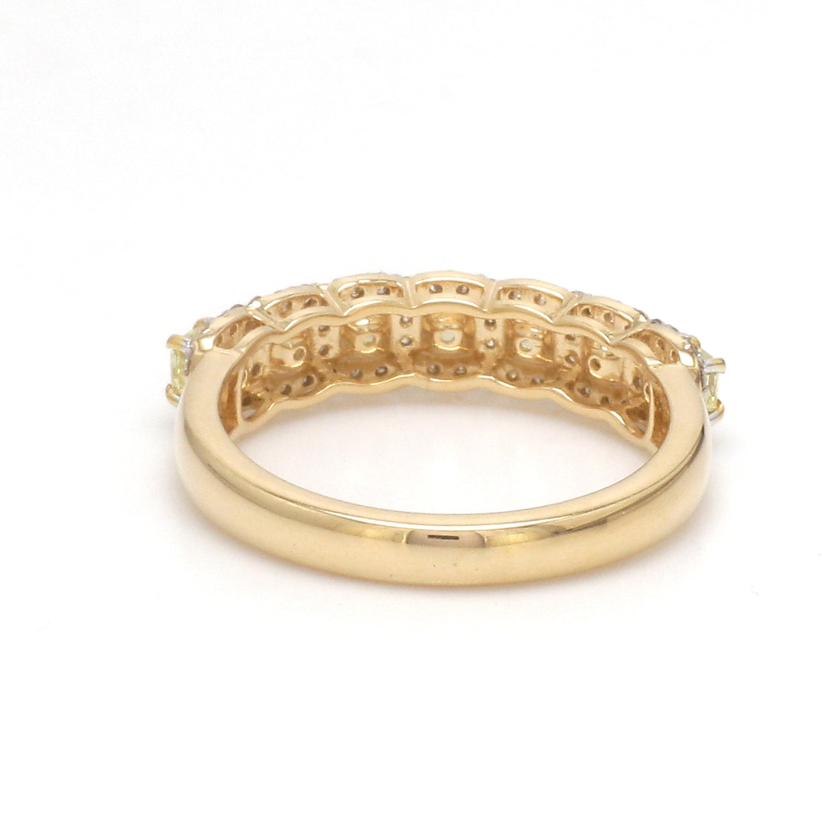 Yellow Diamond Cushion With Diamond Ring