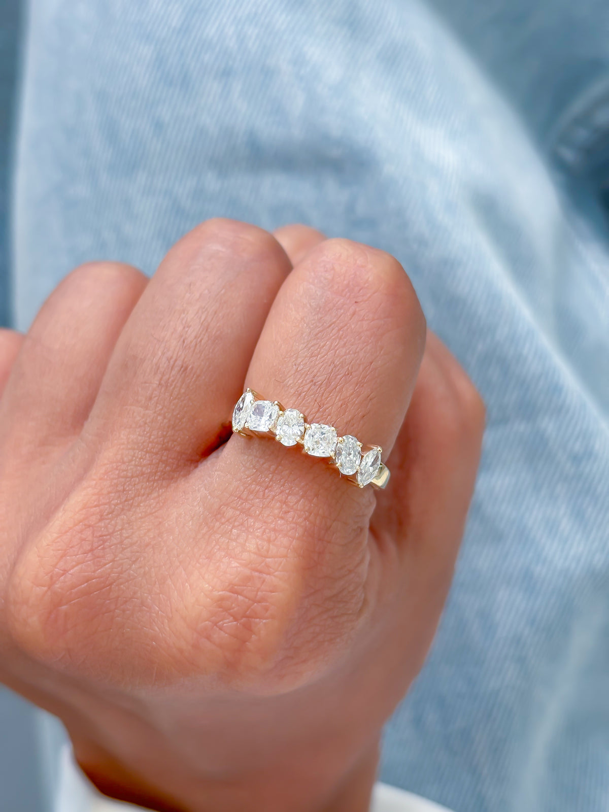 Lab Grown Diamond Mix Shape Half Ring