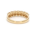 Yellow Diamond Oval With Diamond Half Ring