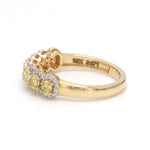 Yellow Diamond Oval With Diamond Half Ring