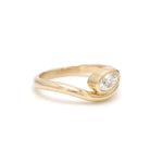 Lab Grown Diamond Oval Bezel Set Wave Ring