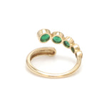 Emerald Round Bezel Set East West Ring