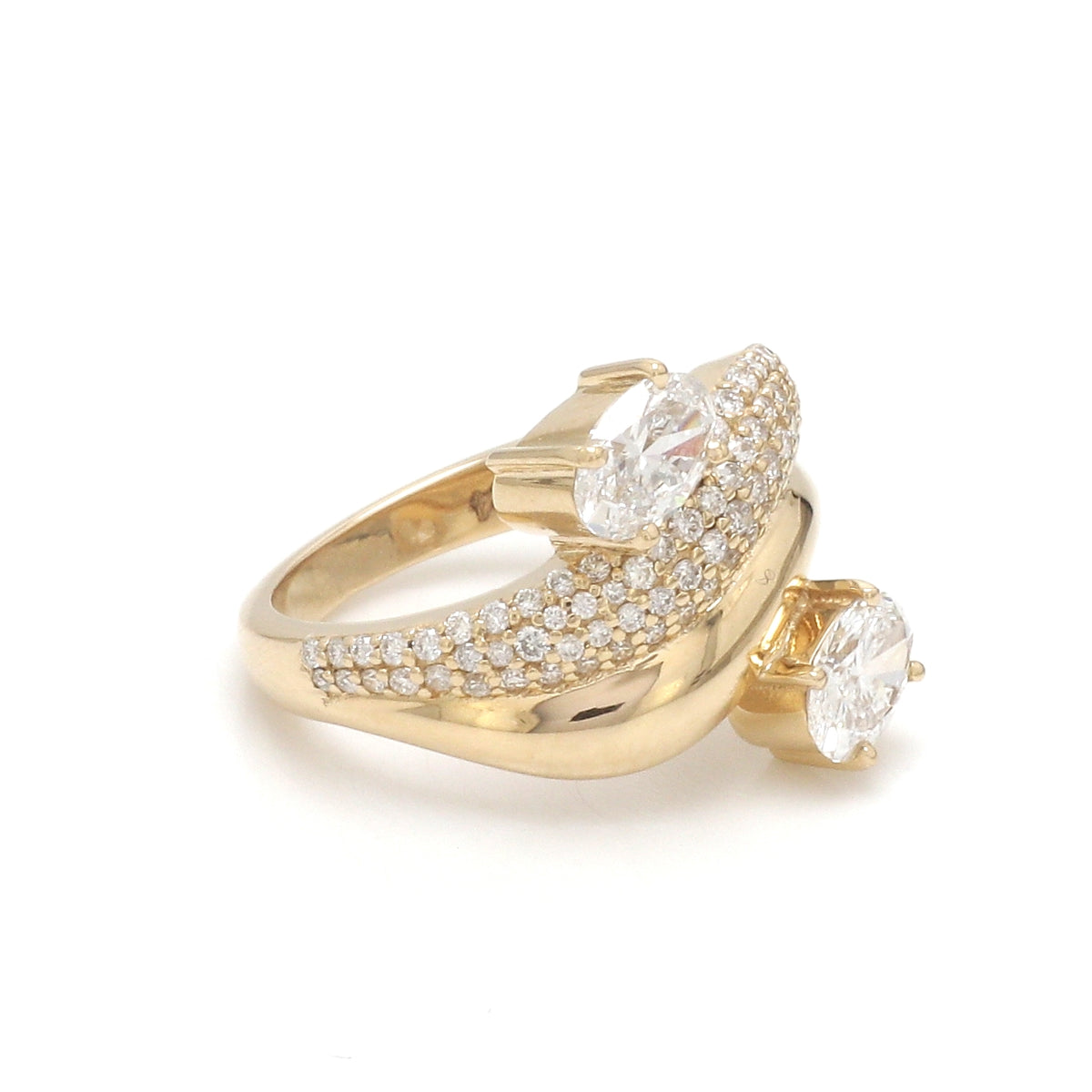 Lab Grown Diamond Oval Round Wave Ring