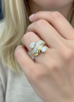 Lab Grown Diamond Oval Round Wave Ring