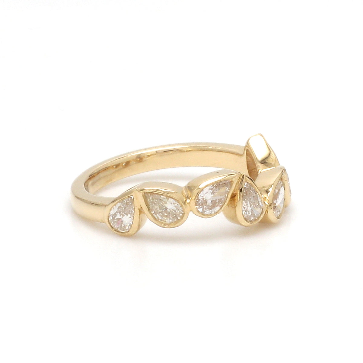 Diamond Pear Bezek Set Half Ring