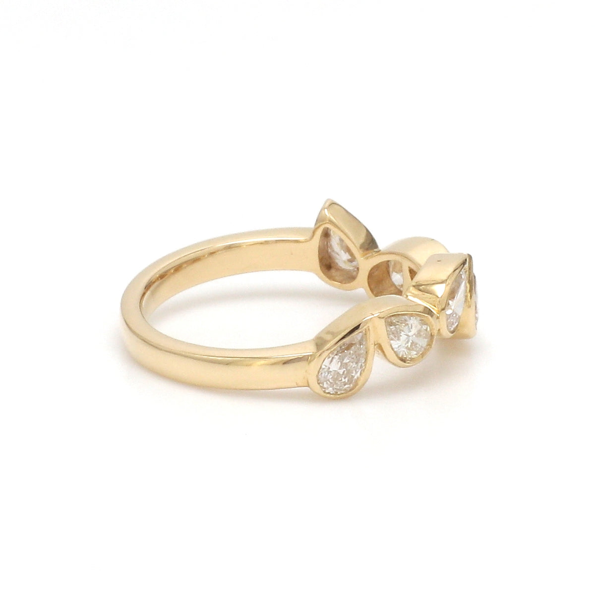 Diamond Pear Bezek Set Half Ring