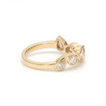 Diamond Pear Bezek Set Half Ring